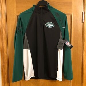 NWT New York Jets 1/4 Zip Pullover Long Sleeve Shirt Men's Size M